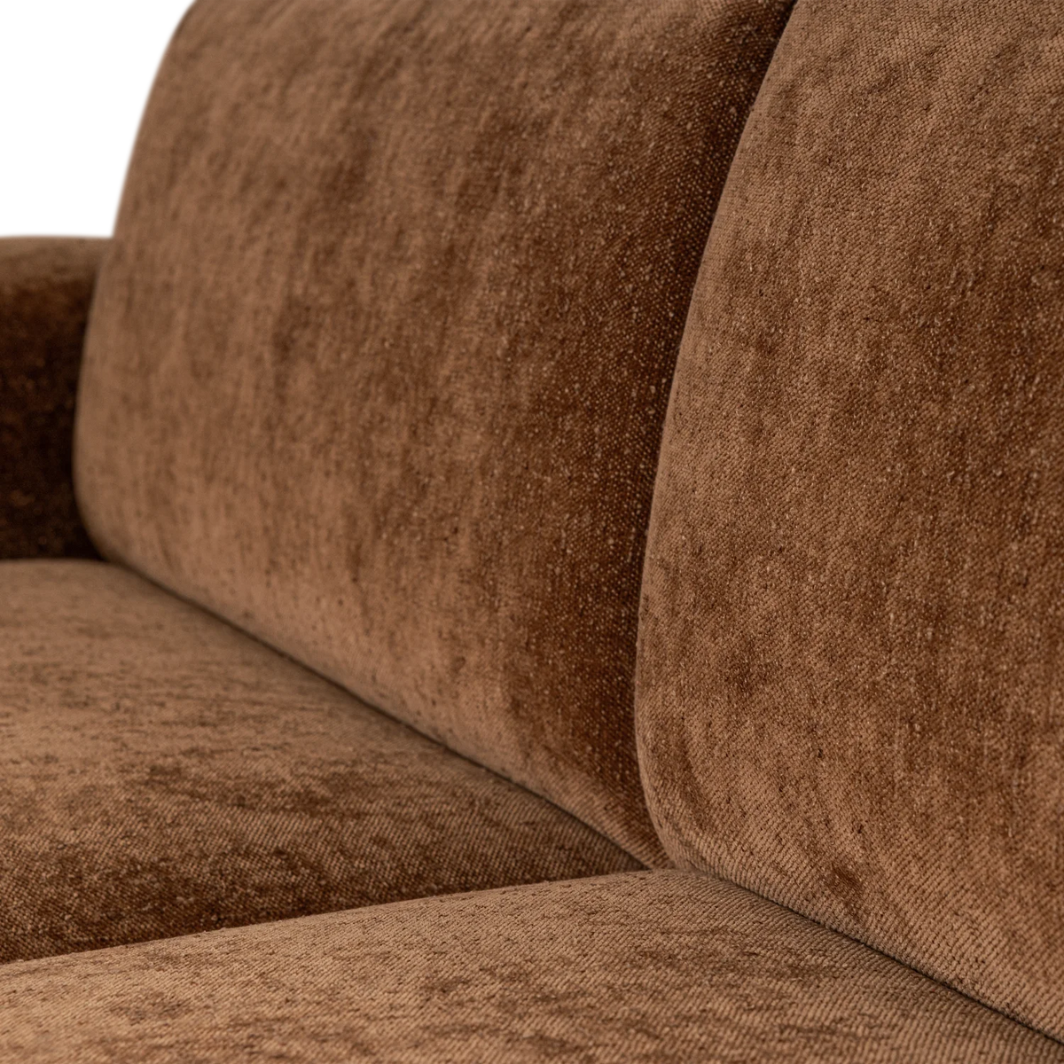 Zweisitzer-Sofa UMINA braunes Chenille