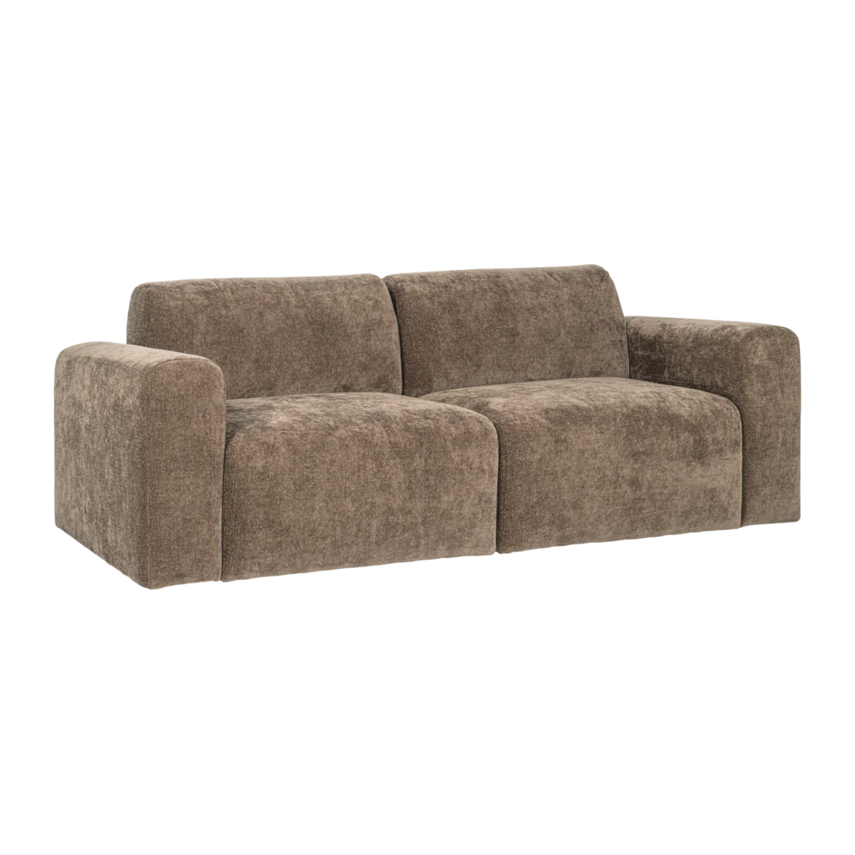 Zweisitzer-Sofa UMINA khakifarbenes Chenille