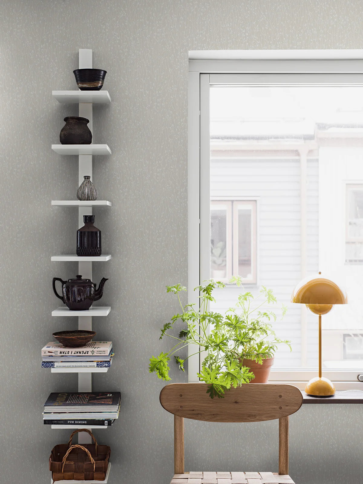 Vlies-Tapete mit pflanzlichem Muster ELIAS grau