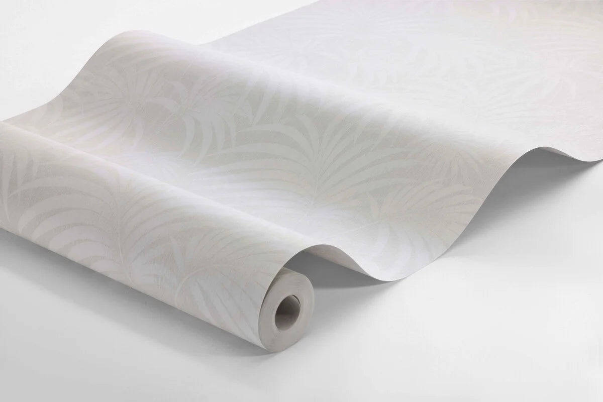 Vlies-Tapete mit pflanzlichem Muster PAULA grau mit Weiß