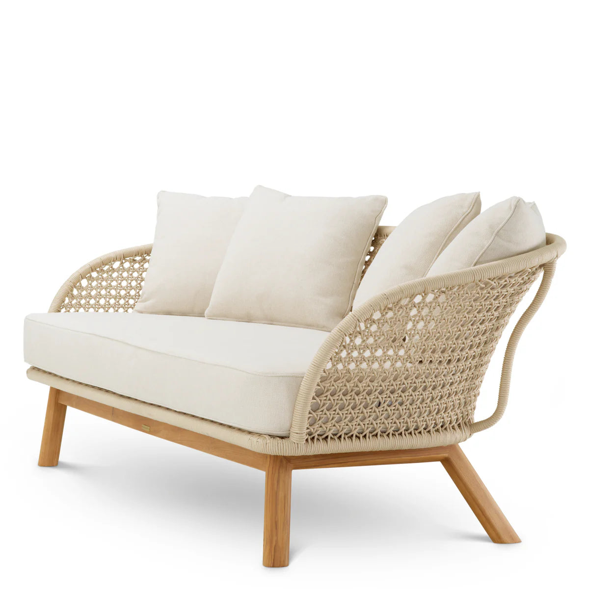 Sofa außen TRINITY creme mit Holzgestell