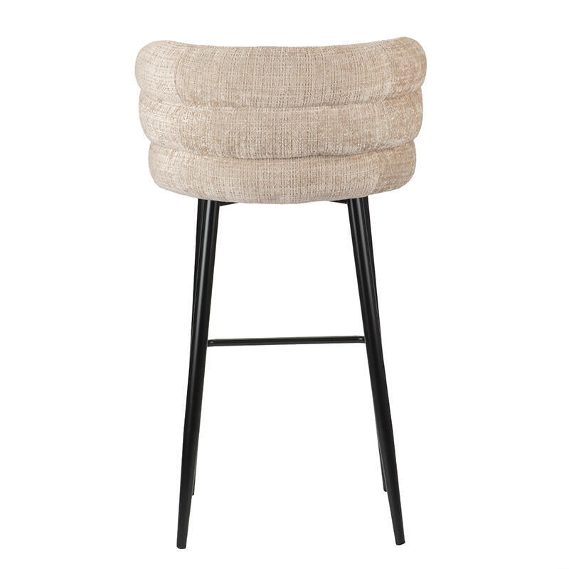 Hocker CLOUD krembeige mit schwarzem Gestell