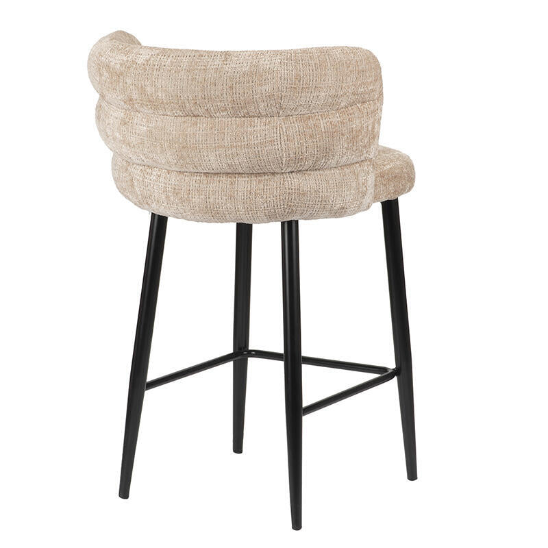 Hocker CLOUD krembeige mit schwarzem Gestell