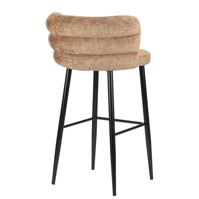 Hocker CLOUD karamellfarben mit schwarzem Gestell