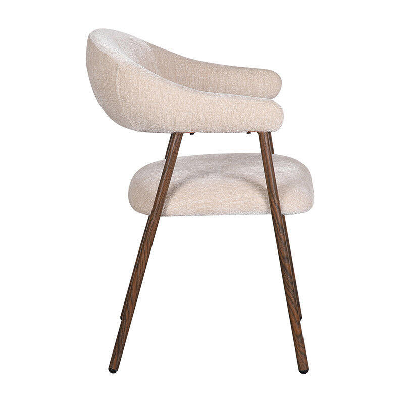 Stuhl SCANDI beige mit dunklem Holzgestell