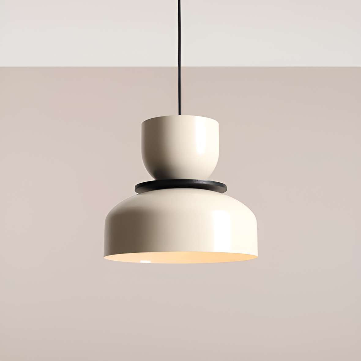 Creamy hanging lamp