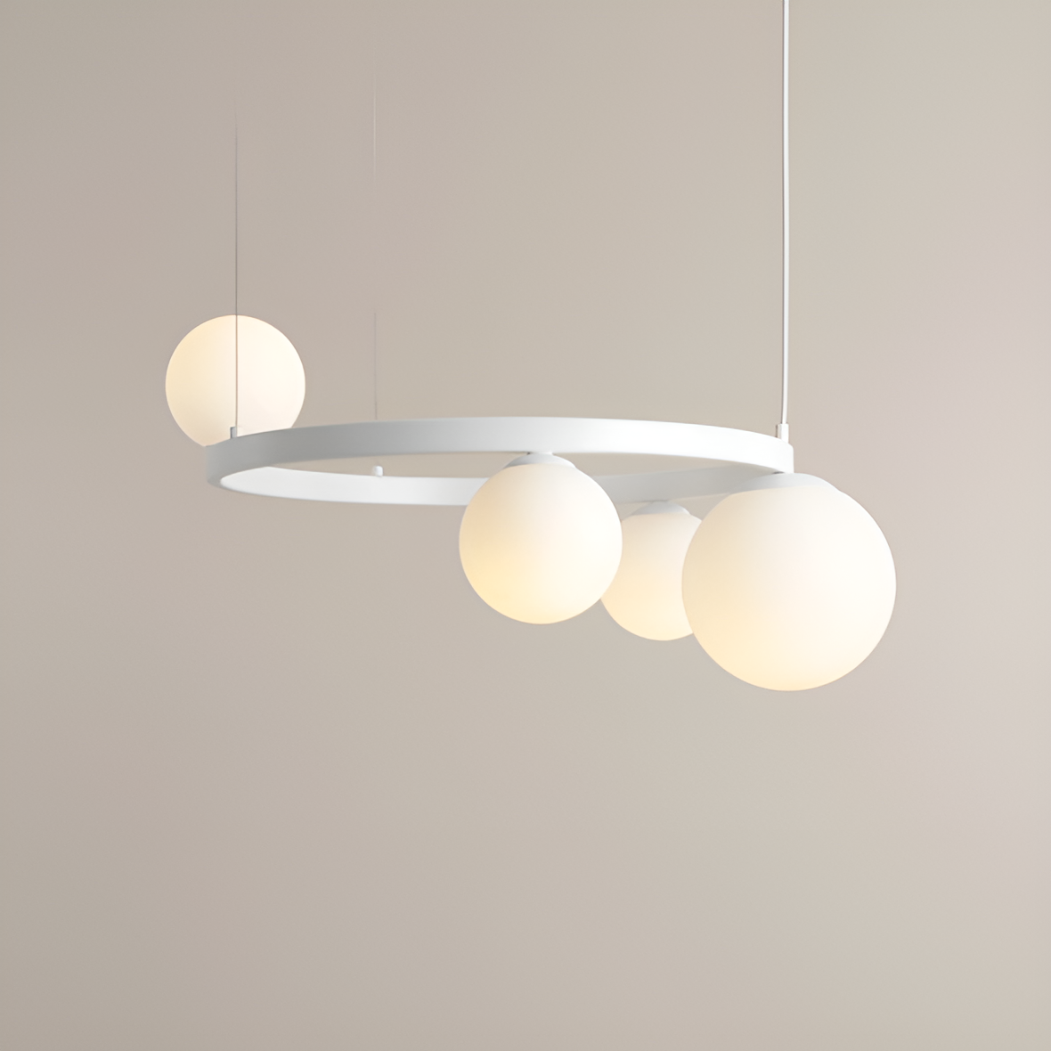Hanging lamp Garda Quatro Ring White