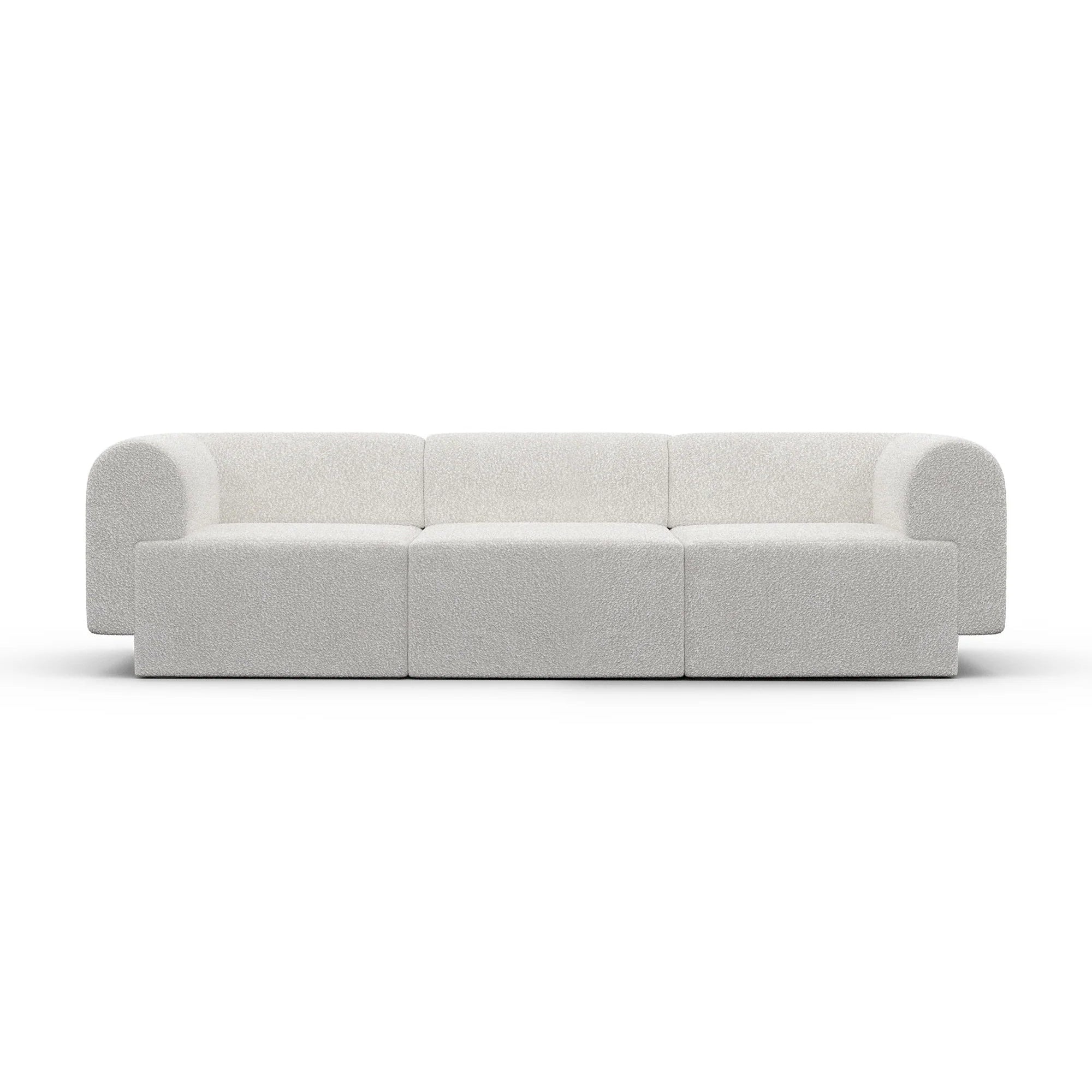 Sofa 3-sitzig TORI weiß Bouclé
