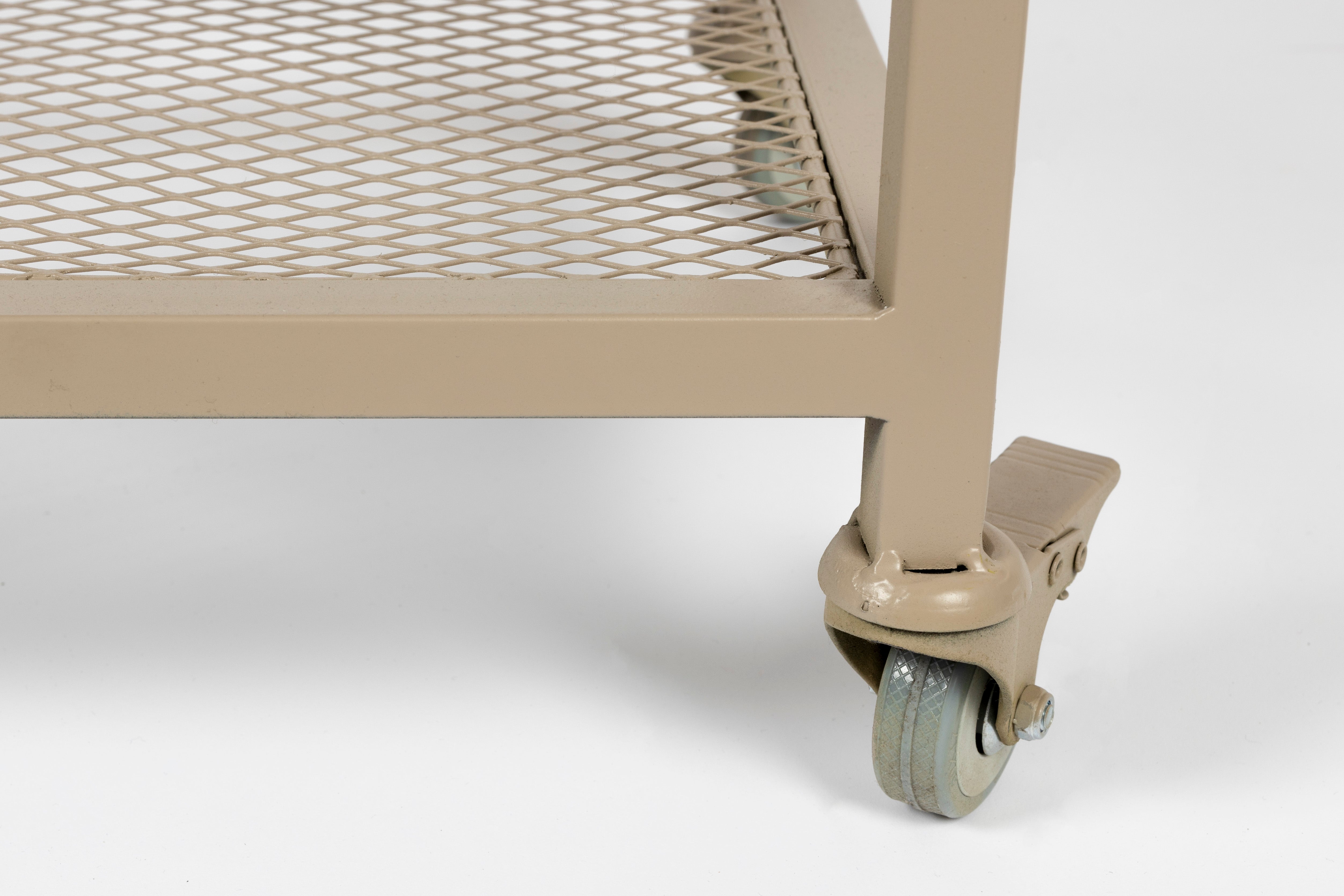BOTAN gray-beige loft shelf on wheels