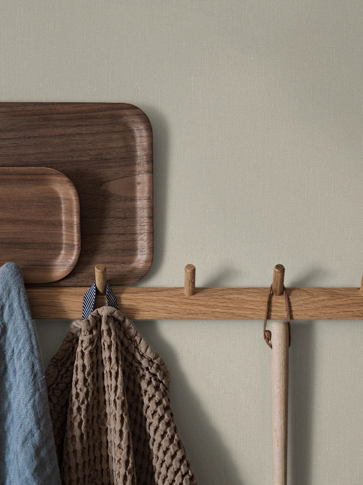 Strukturierte Tapete, die Leinen imitiert - SKANDINAVISCHES BEIGE hellbeige