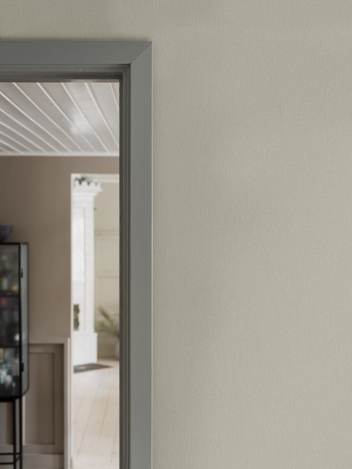 Strukturierte Tapete, die Leinen imitiert - SKANDINAVISCHES BEIGE hellbeige