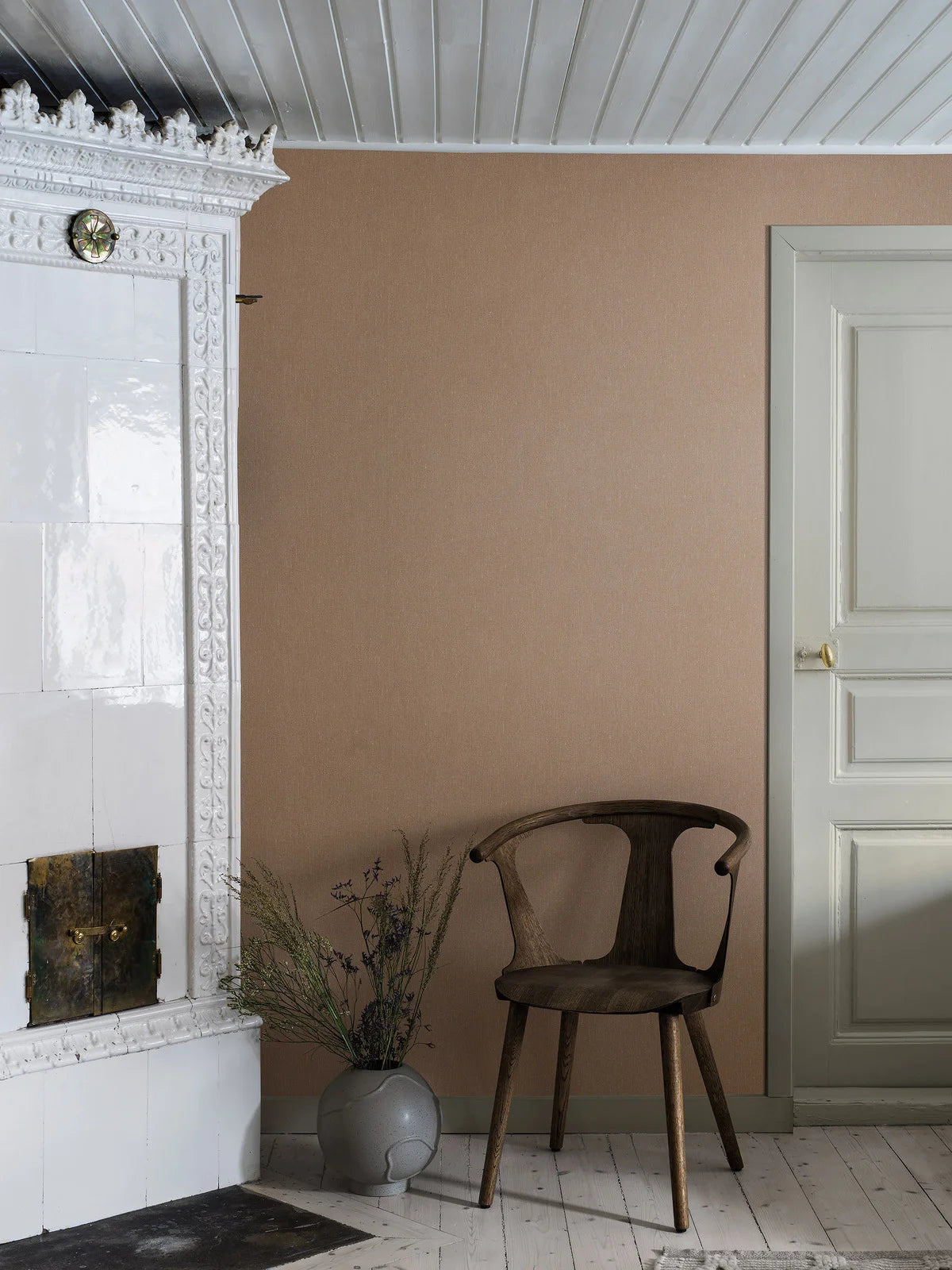 Strukturierte Tapete, die Leinen imitiert - TERRACOTTA Terakota