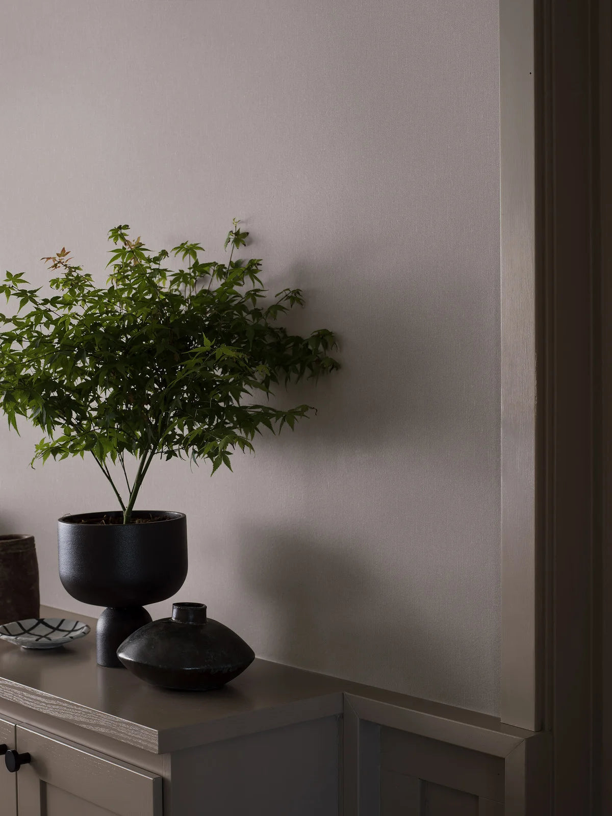 Structural wallpaper imitating linen LINEN - HEATHER gray