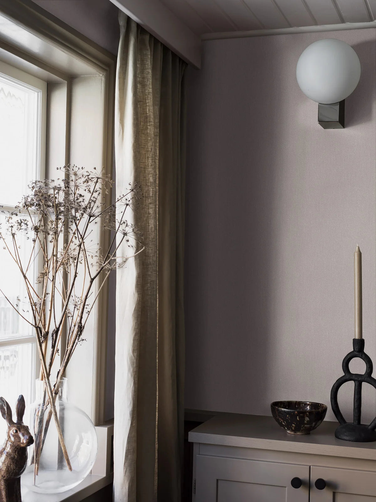 Structural wallpaper imitating linen LINEN - HEATHER gray