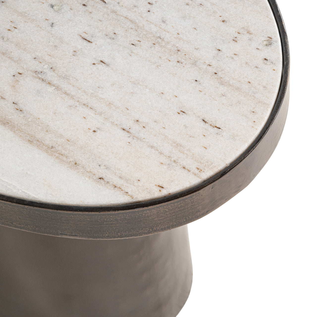 Beistelltisch BILOXI braun mit Marmorplatte