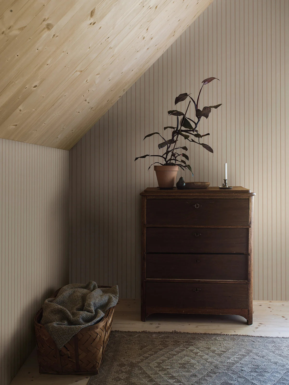 Tapete mit Streifen WOODLAND STRIPE beige