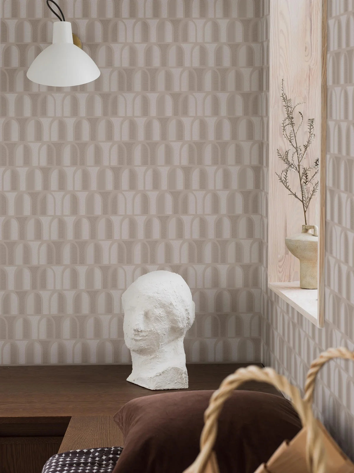 Vlies-Tapete mit geometrischem Muster VENICE beige
