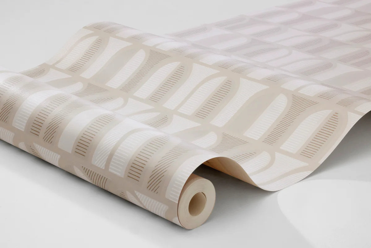 Vlies-Tapete mit geometrischem Muster VENICE beige