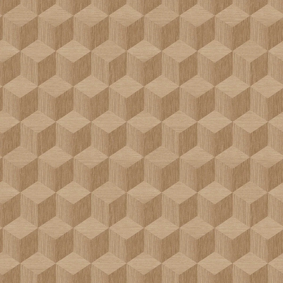 Vlies-Tapete mit geometrischem Muster CUBE in Dunkelbeige