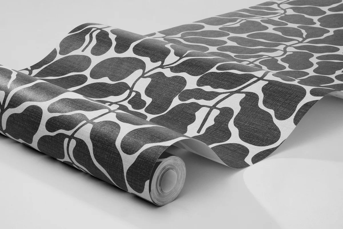 Vlies-Tapete mit pflanzlichem Muster MY SECRET GARDEN schwarz mit weiß