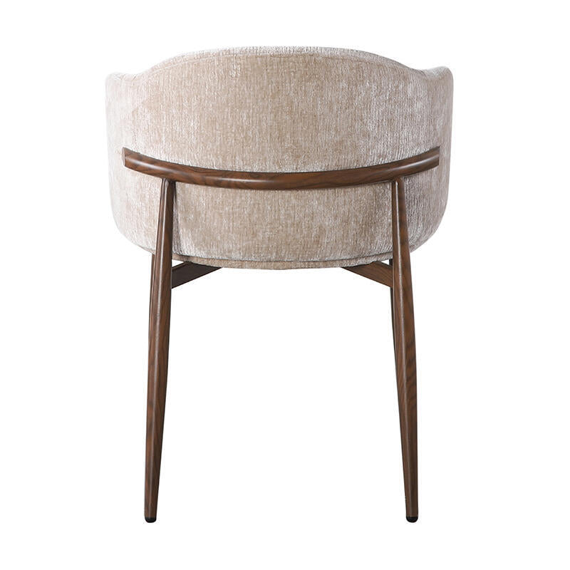 OSAKA Chair in Beige with Dark Wooden Base