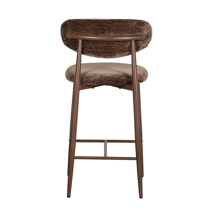 Hocker JAPANDI braun mit dunklem Holzgestell