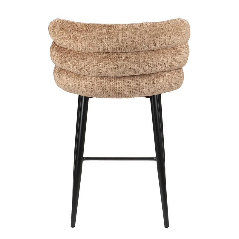 Hocker CLOUD karamellfarben mit schwarzem Gestell