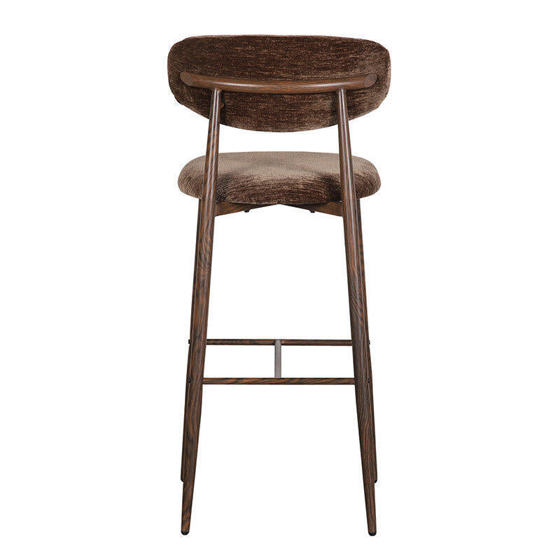 Hocker JAPANDI braun mit dunklem Holzgestell