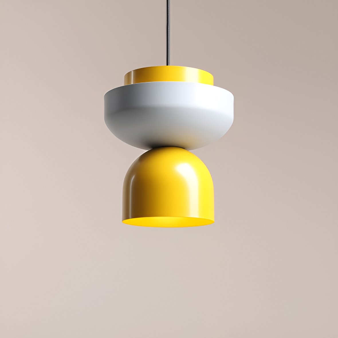 Hanging lamp yellow with gray