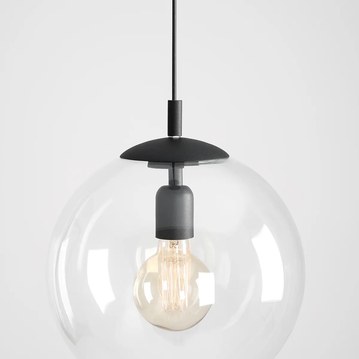 Black globe hanging lamp
