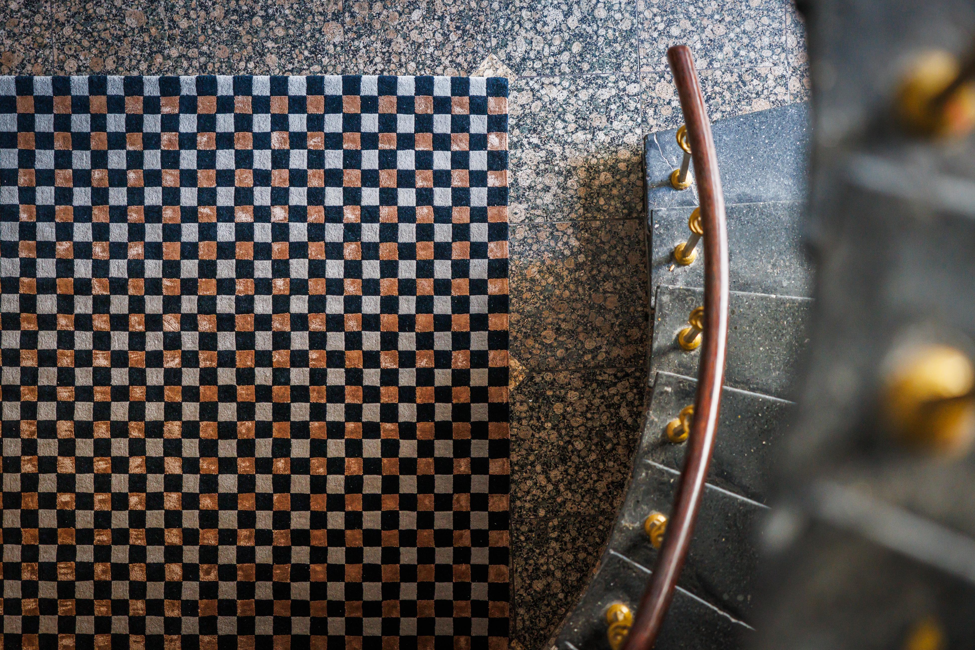 Teppich FLICKER schwarz mit grau und braun