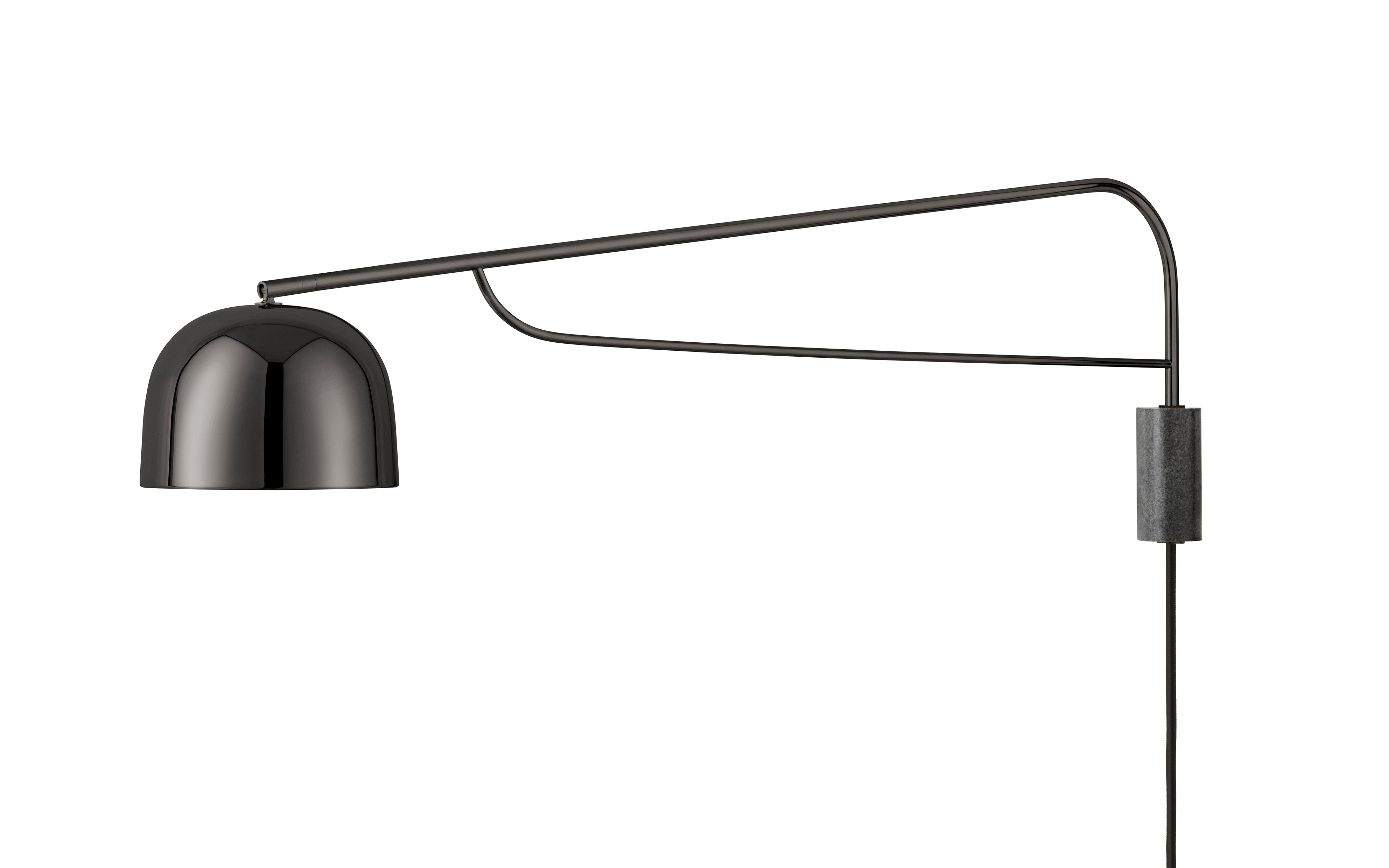 GRANT wall lamp in black with black granite
