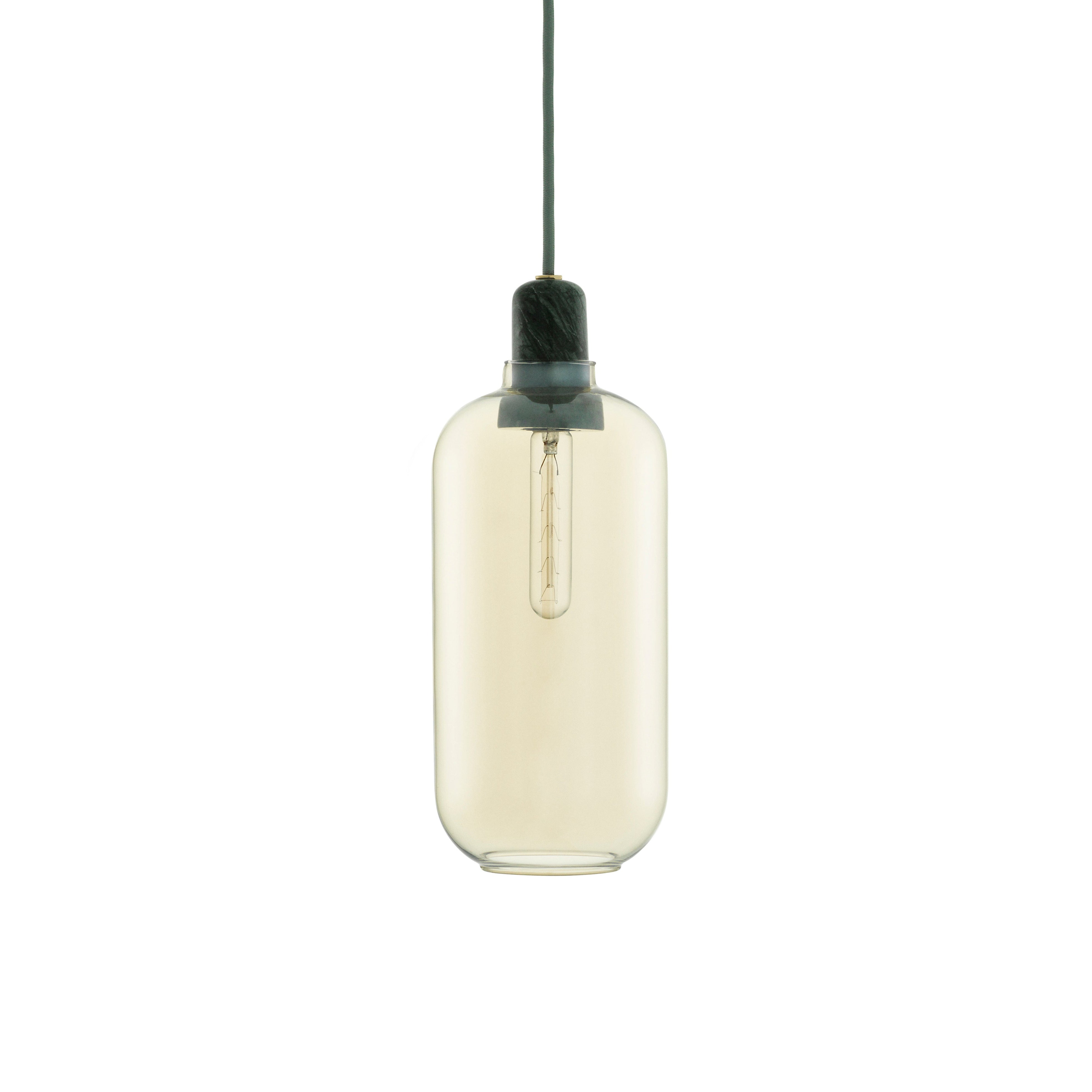 AMP LARGE pendant lamp yellow glass with green marble