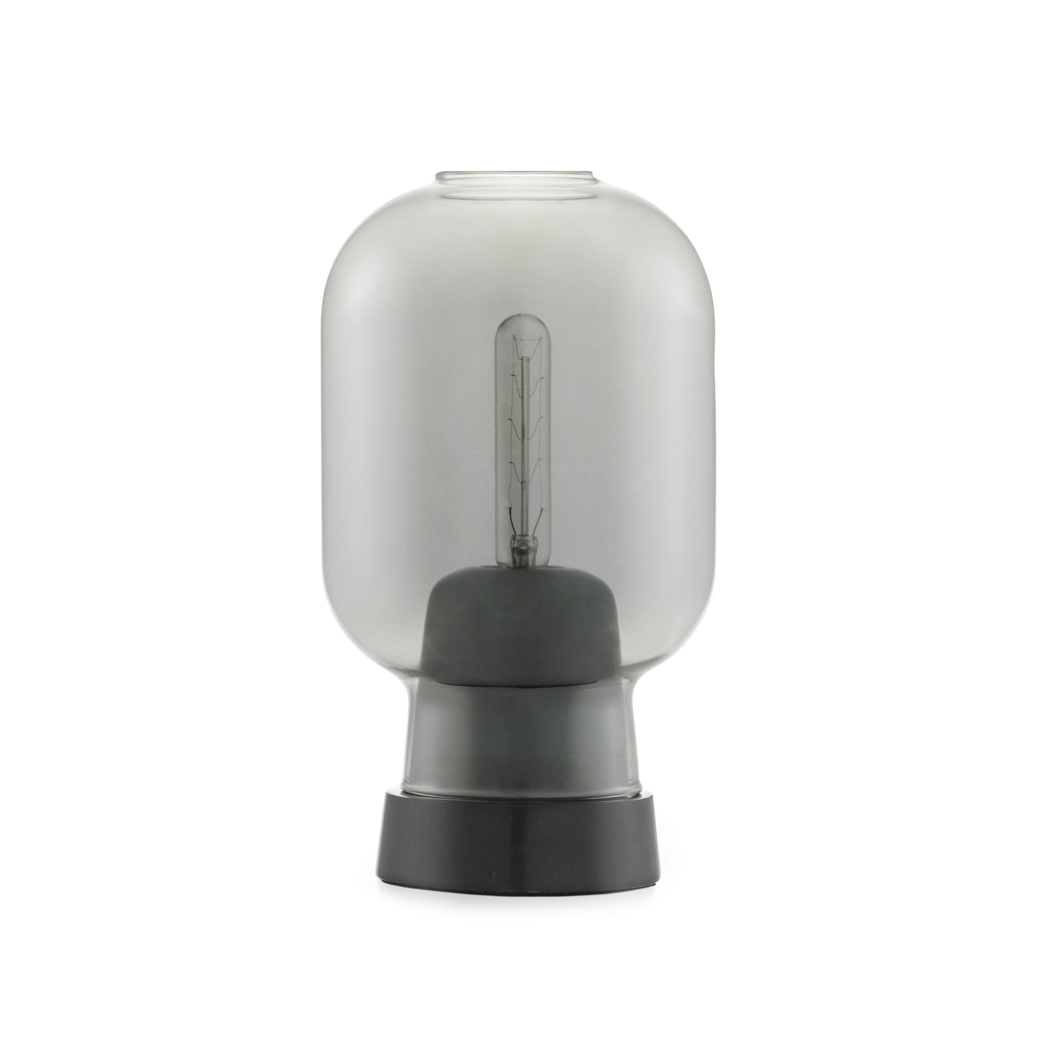 AMP table lamp in smoked glass with black marble