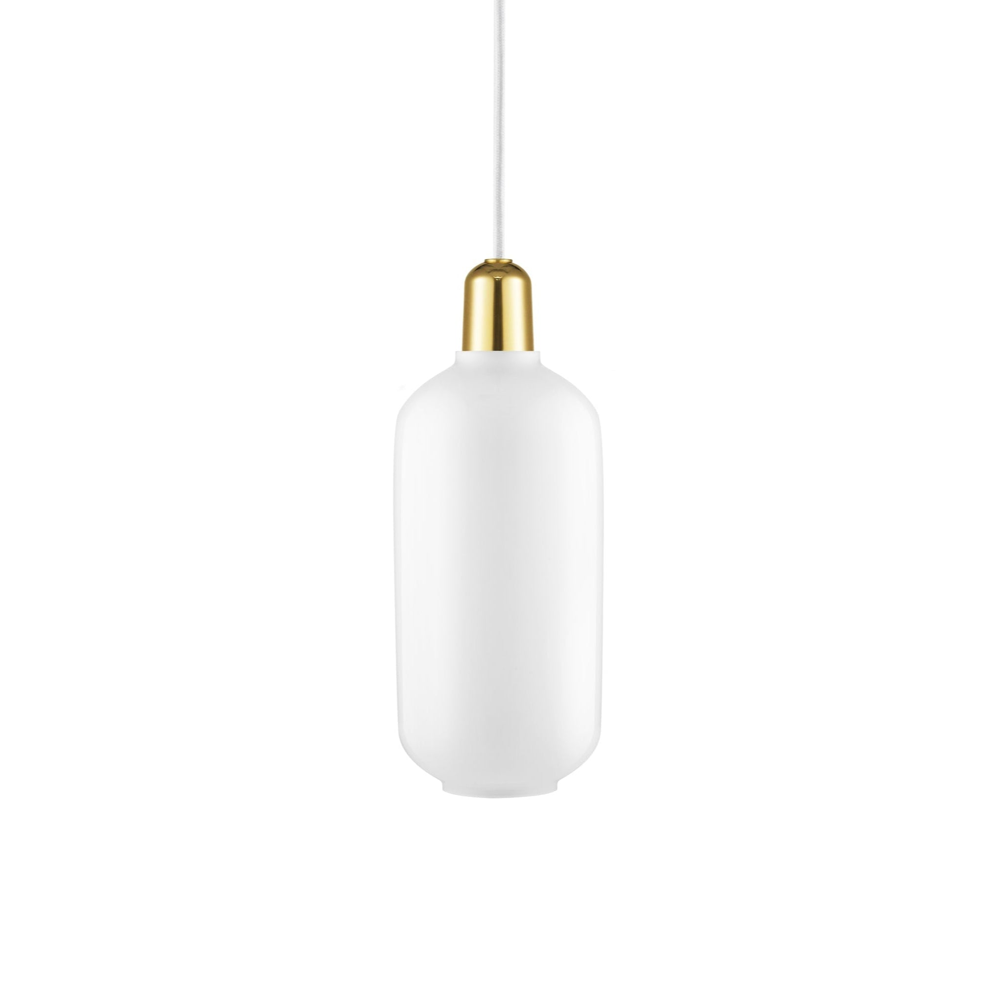 AMP LARGE Pendelleuchte aus weißem Glas mit Goldfinish