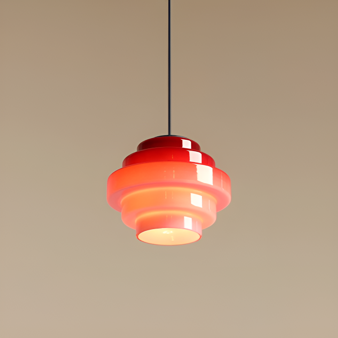 Burgundy filo hanging lamp