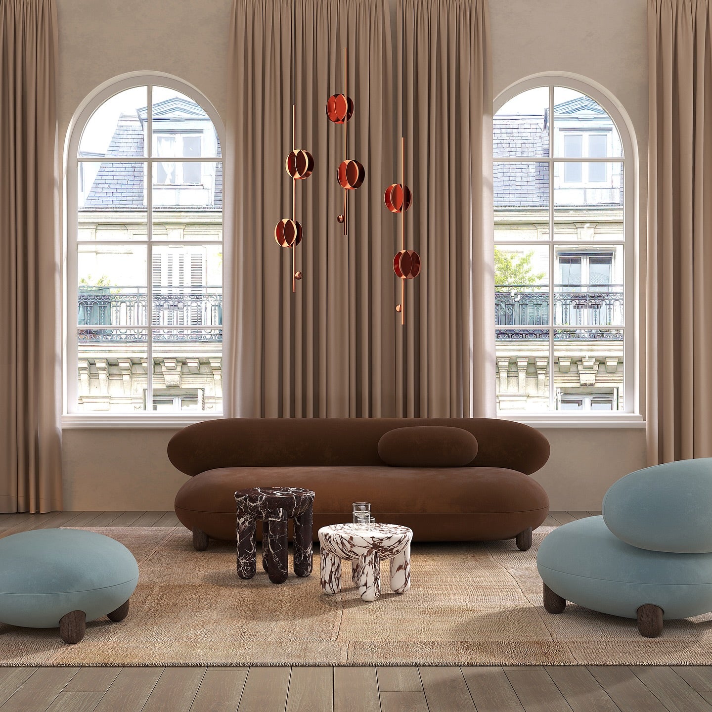 Hanging Lamp EL VERTICAL Copper