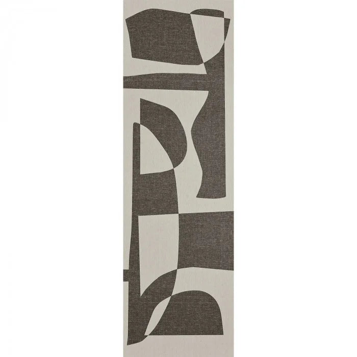 Textilwandbild mit geometrischem Muster CONCORDANCE beige mit braun