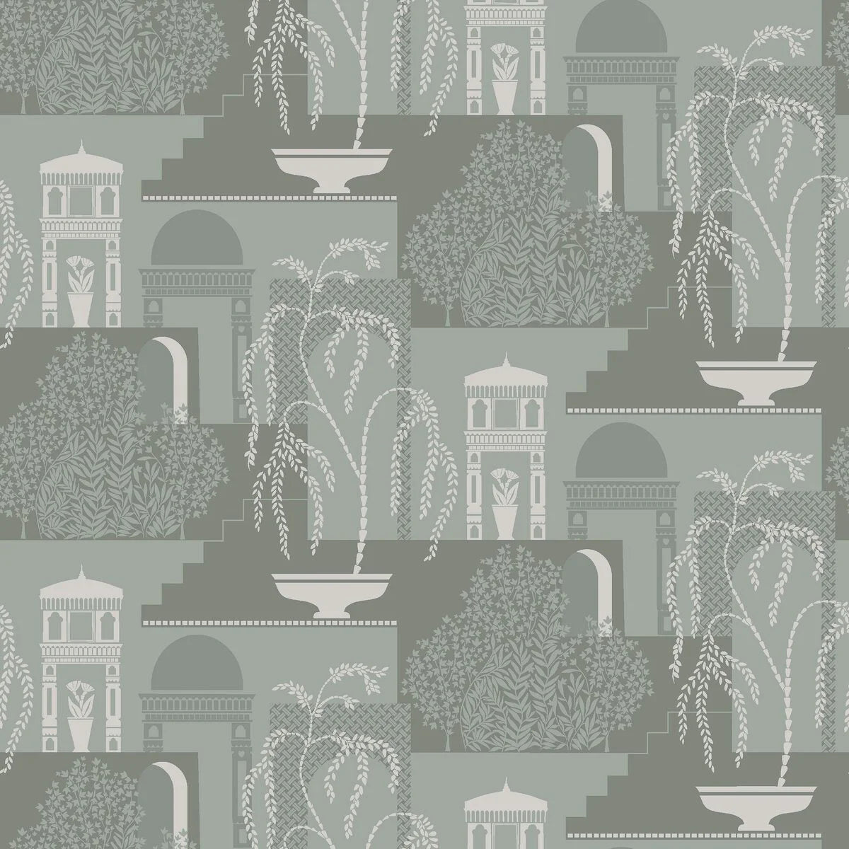 Antique Landscape Wallpaper MIMI Green