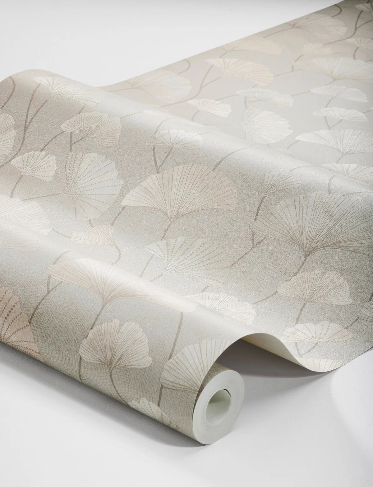Strukturierte Tapete mit Pflanzenmotiv SOPHIA grau-beige