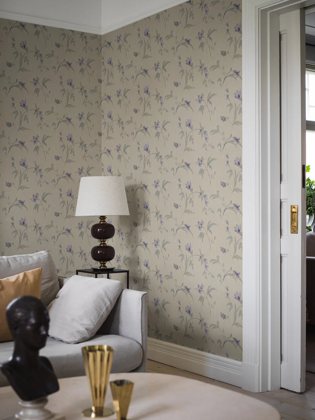 Marlene Beige Floral Pattern Mural