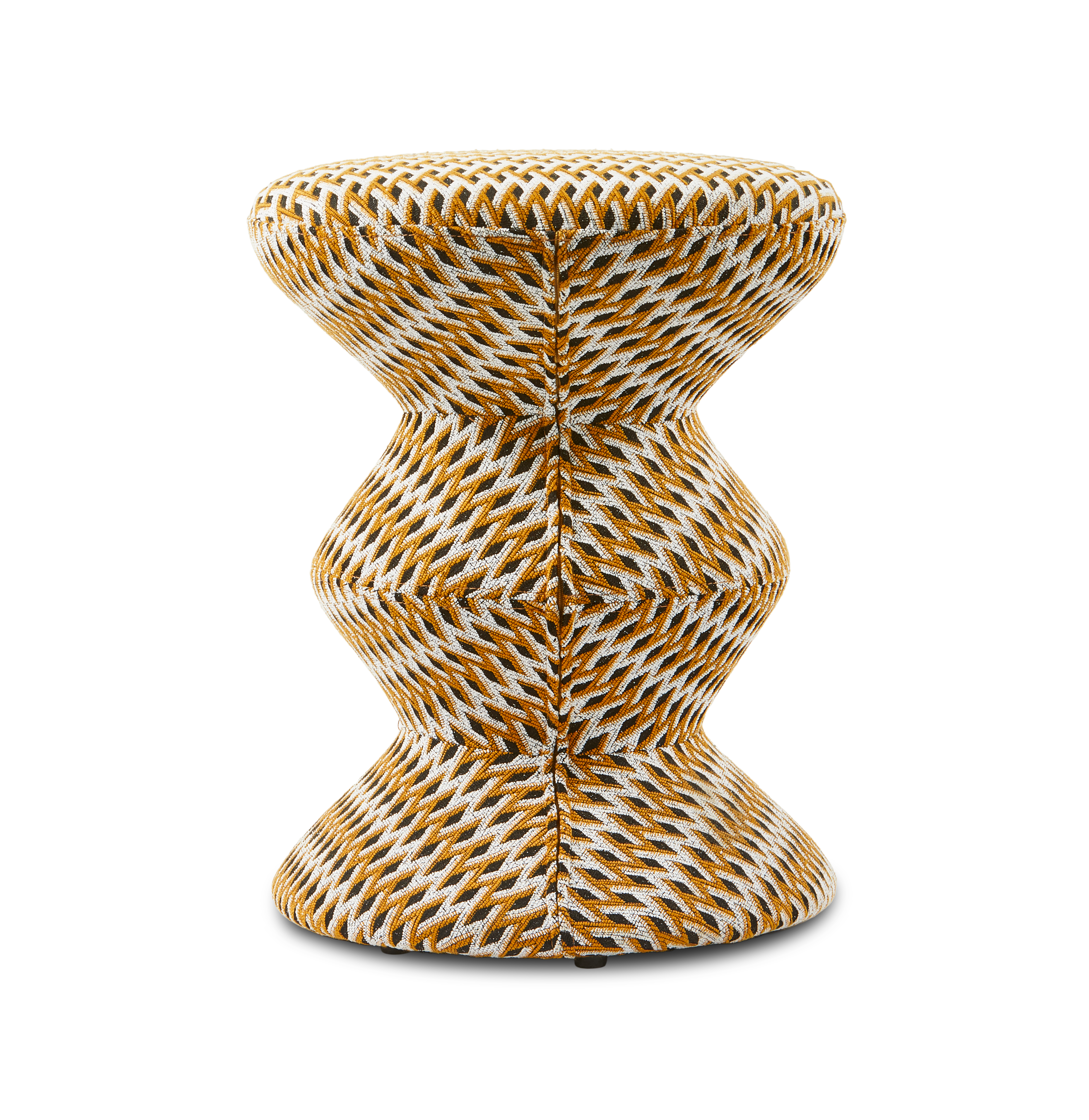 SOFT ZIG ZAG stool in orange with white and black
