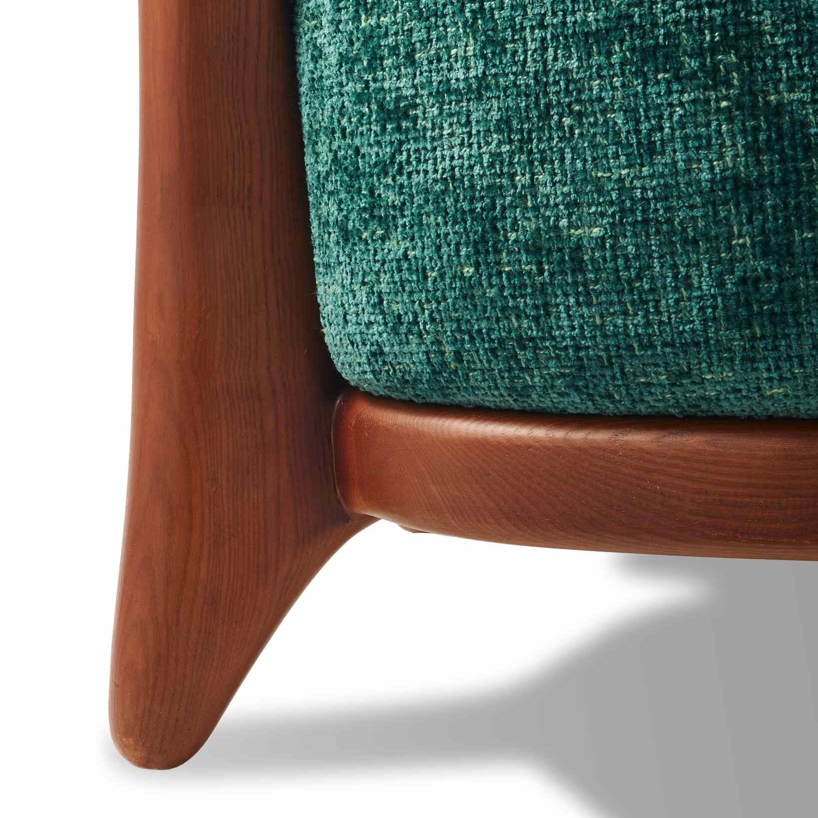 FIZZ Armchair Dark Green with Wooden Base