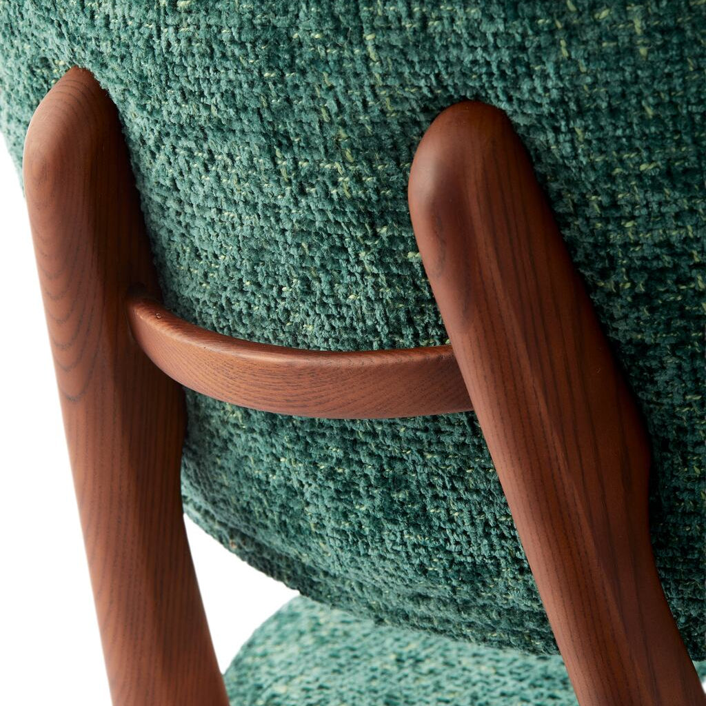 HAPPY DAYS Chair in Dark Green with Wooden Base