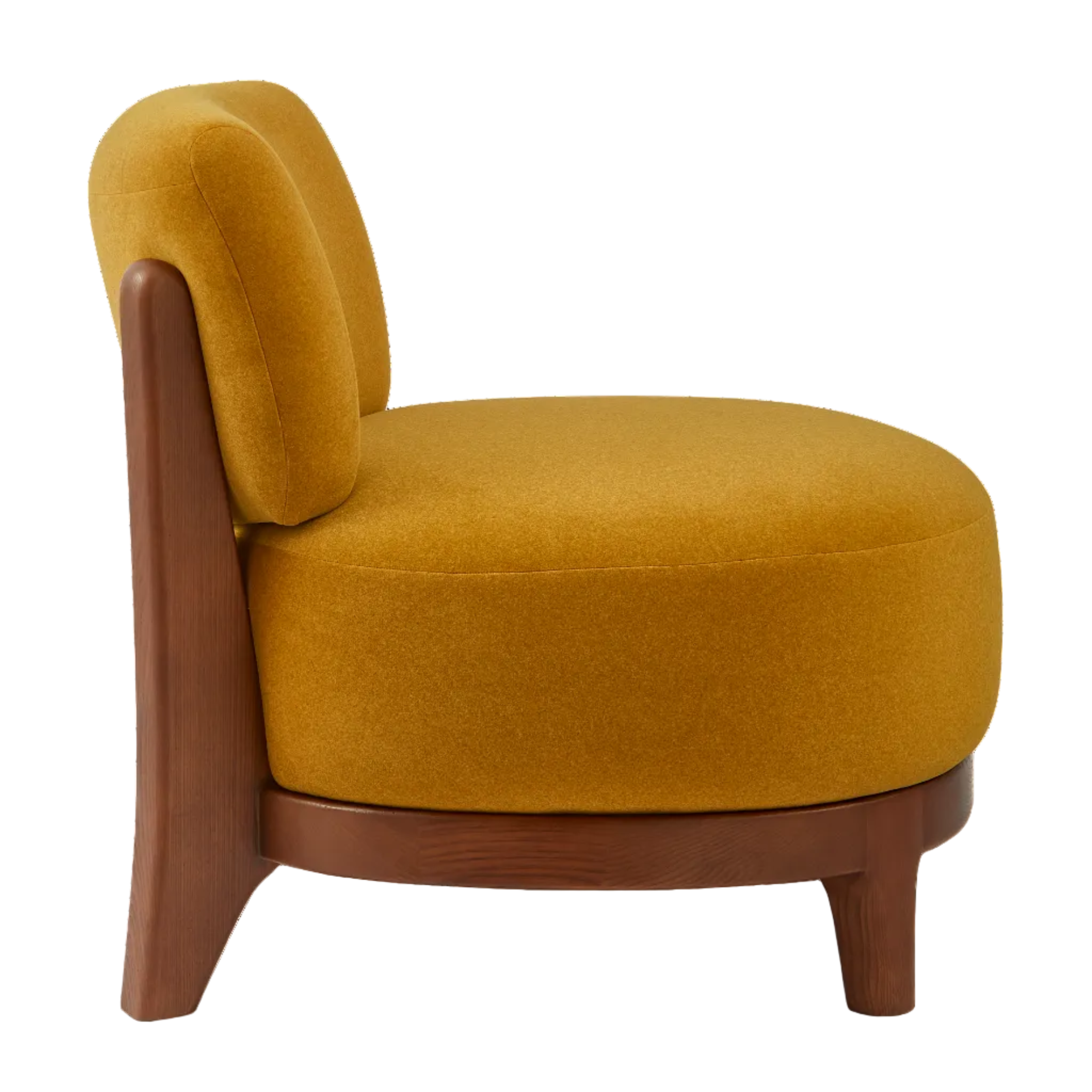 FIZZ mustard armchair with wooden base
