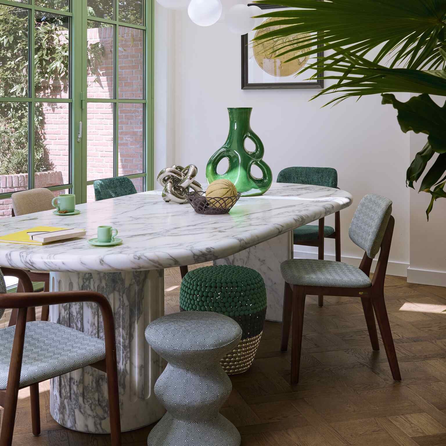 HAPPY DAYS chair green with wooden base