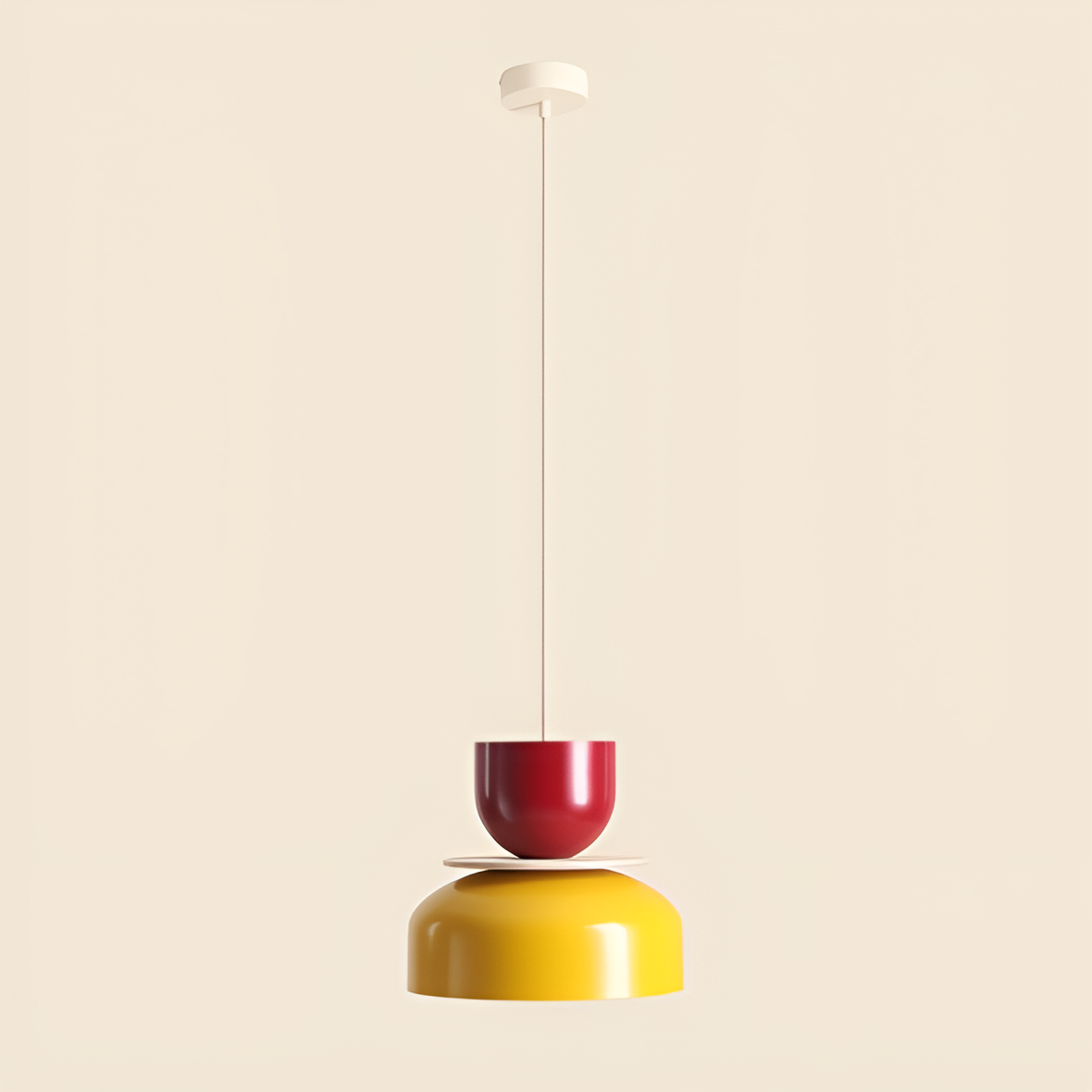 Hanging lamp for burgundy with yellow