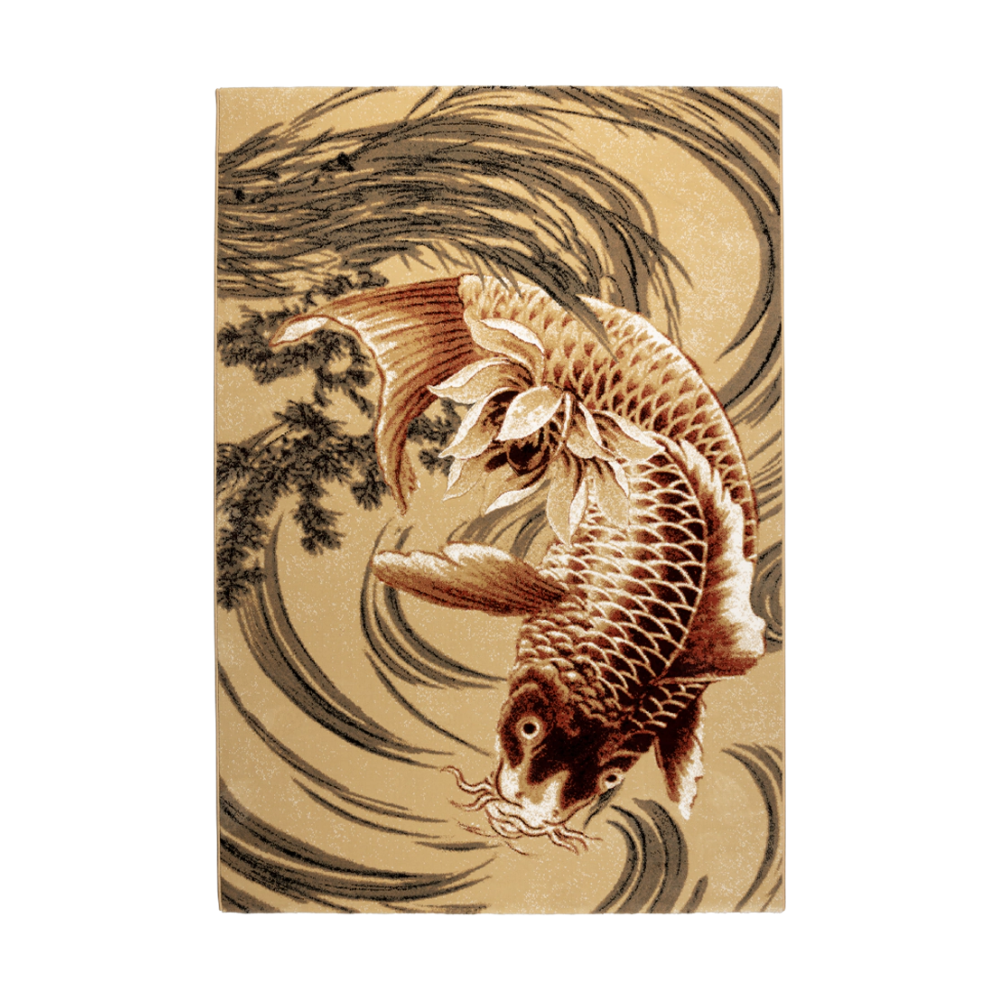LEGEND OF KOI TEPPICH beige mit braun