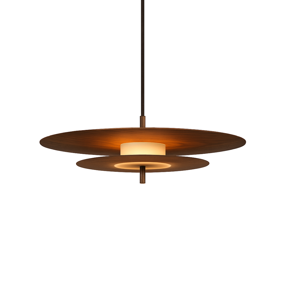 AEROPLAN WOOD Pendelleuchte, Nussbaumholz massiv