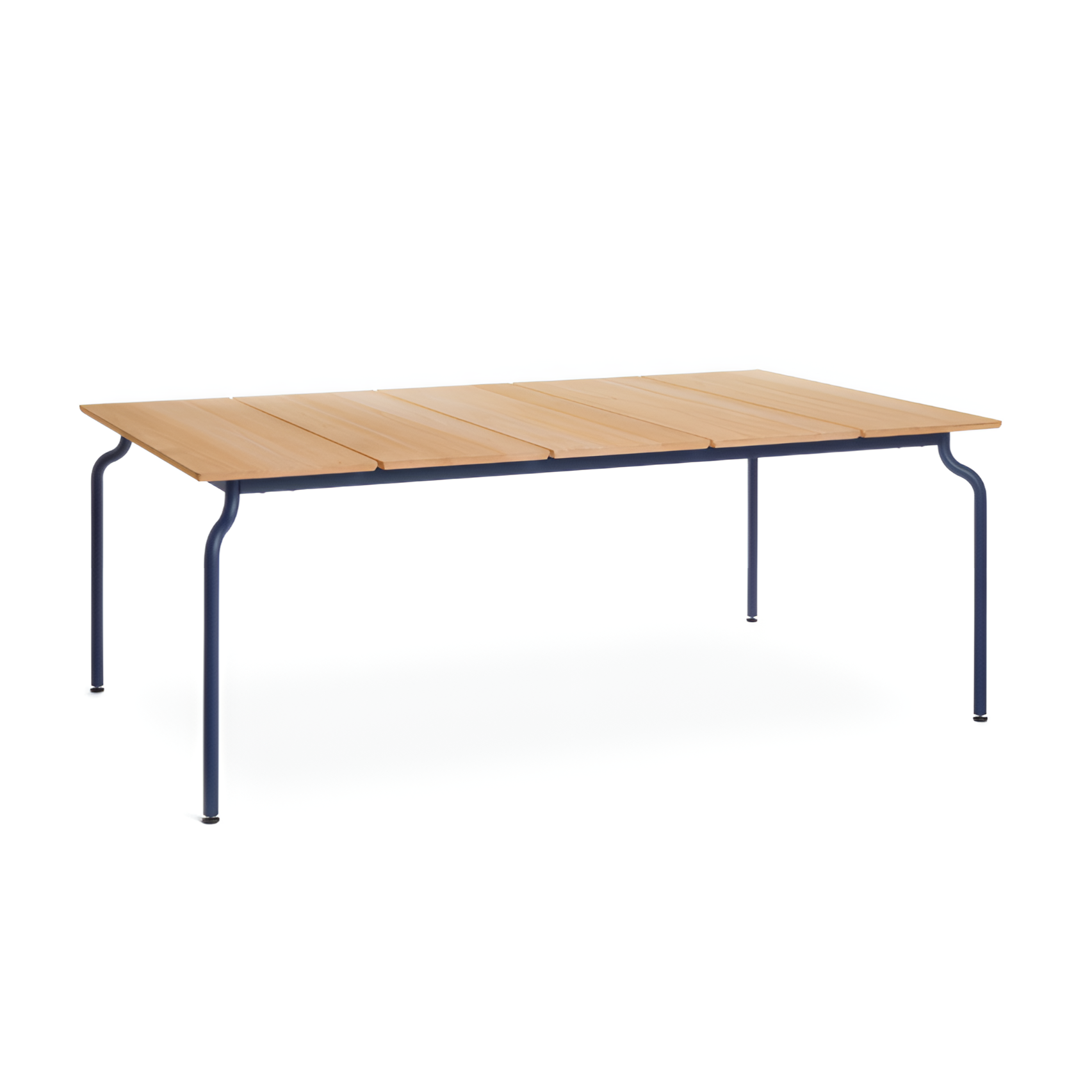 SOUTH garden table made of teak wood with a navy base